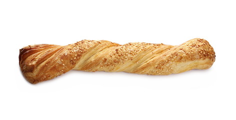 Rolls, pastry with sesame isolated on white background