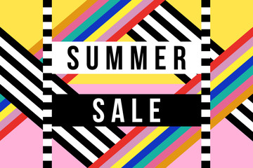 Summer season sale sign for business discount