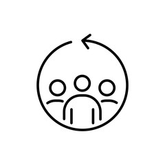 Teamwork business people icon simple line flat illustration