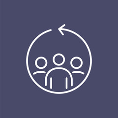 Fototapeta na wymiar Teamwork business people icon simple line flat illustration