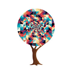 Retro abstract texture decoration tree concept