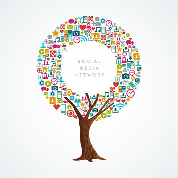 Social media network concept for internet app