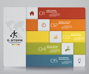 Abstract 5 steps chart infographics elements.Vector illustration.