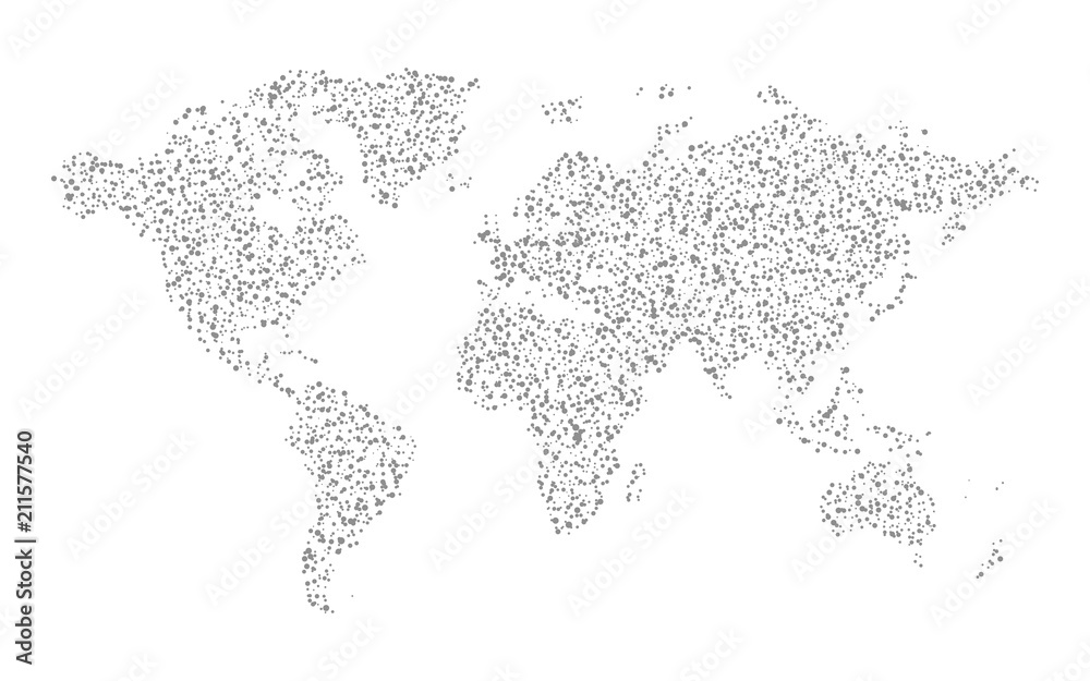 Canvas Prints abstract gray world map dotted graphic design