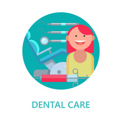 Dental care. Vector illustration.