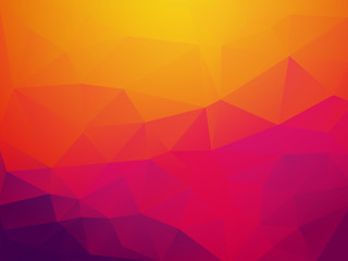 abstract orange purple sunset polygonal vector background - 211577569
