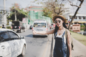 Girl traveling the tourist .
