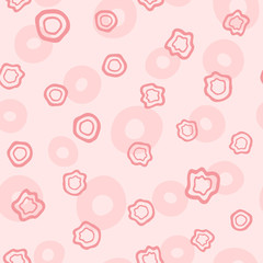 Abstract seamless pattern with repeating rounded shapes. Endless girly print. Drawn by hand.