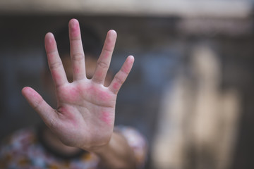 Violence in the lives of children, End violence against children concept, Children trafficking...