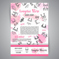 Lingerie Fashion bra and pantie newsletter. Vector