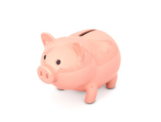 Piggy bank on the background. 3D illustration