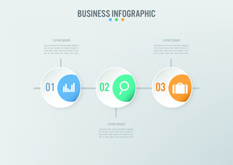 Business infographic template with 3 options, Abstract elements diagram or processes and business flat icon, Vector business template for presentation.Creative concept for infographic.