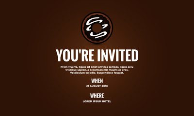 You're Invited Invitation Card with Sweet Donut Vector Illustration