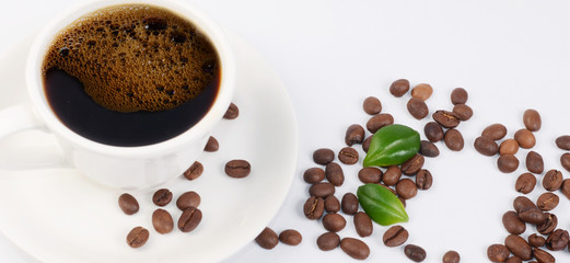 Coffee beans in a cup