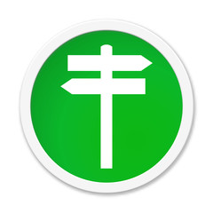 Obraz premium Runder grüner Button zeigt Wegweiser