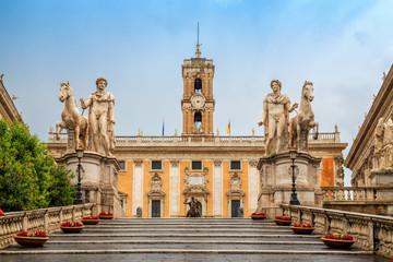 Capitoline hill (Campidoglio) is one of the Seven Hills of Rome, Italy. Rome architecture and...