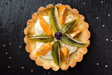 Fresh homemade fruit tart with fruits