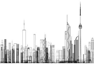 Town Concept Architect Blueprint - isolated