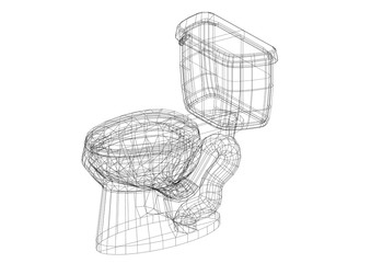 Toilet Design Architect Blueprint - isolated