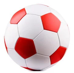Photo sur Plexiglas Sports de balle Ballon de soccer en cuir isolé sur fond blanc