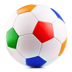 Fototapeta premium Leather soccer ball isolated on white background