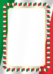 Frame and border of ribbon with Italy flag, template elements for your certificate and diploma. Vector