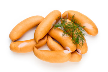 Pork sausage isolated on white background.