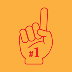 Victory hands symbol. Number one and the best. Foam vector.