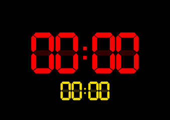 Digital numbers score board. Vector illustration. Digital numbers background.