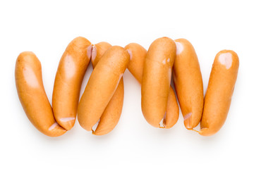 Pork sausage isolated on white background.