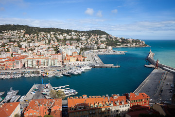 Obraz premium Port Lympia on French Riviera in City of Nice in France