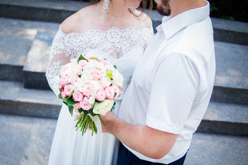 wedding bouquet in hands