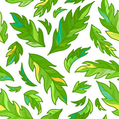 Vector seamless pattern of leaves.