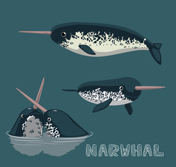 Narwhal Cartoon Vector Illustration © bullet_chained