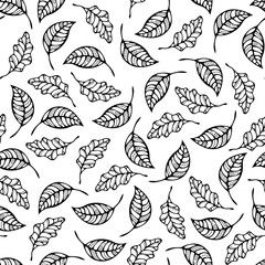 Vector seamless pattern of autumn leaves.