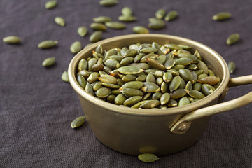 Pumpkin seeds in bowl