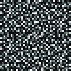 Geometric pixel TV screen noise card black gray white pattern vector illustration