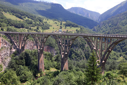 Djurdjevic bridge Tara river canyon Montenegro