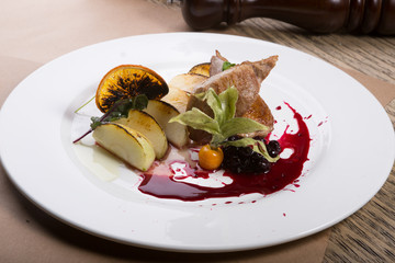 Roasted and sliced duck meat