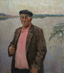 Naklejka premium oil painting, portrait