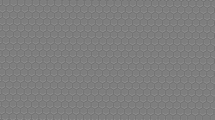 Surface of steel hexagons. Top orthographic view. Abstract background