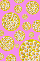 egg jelly candy in a graphic representation, pop minimal contemporary mood, unhealthy but tasty sweets