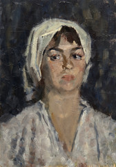 Naklejka premium oil painting, portrait