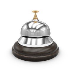 3D Rendering Reception bell isolated on white