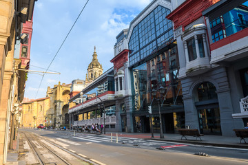 ribera market facade in bilbao, spain