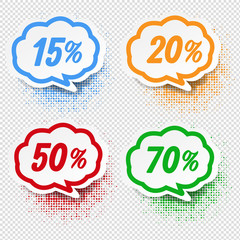 Speech Bubble Collection With Percent Transparent Background
