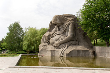  Monument "The Sorrowful Mother" on Mamayev Hill. Memorial complex "Heroes of the Battle of Stalingrad" in Volgograd (formerly Stalingrad), Russia