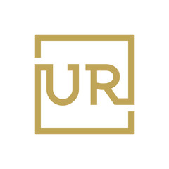 two letter logo line square UA TO UZ