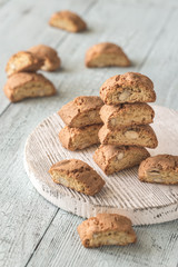 Cantuccini on the wooden board