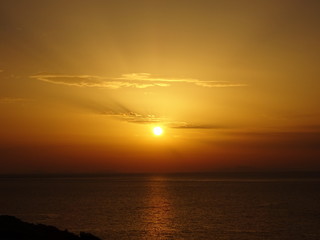 Sonnenuntergang über der Ägäis in Ikaria, Griechenland